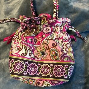 Vera Bradley Pink and Brown Cosmetic Bag